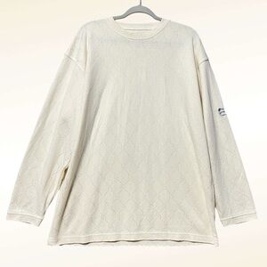 Sean John Mens Off-White Crewneck Sweatshirt Size Large Logo Y2K